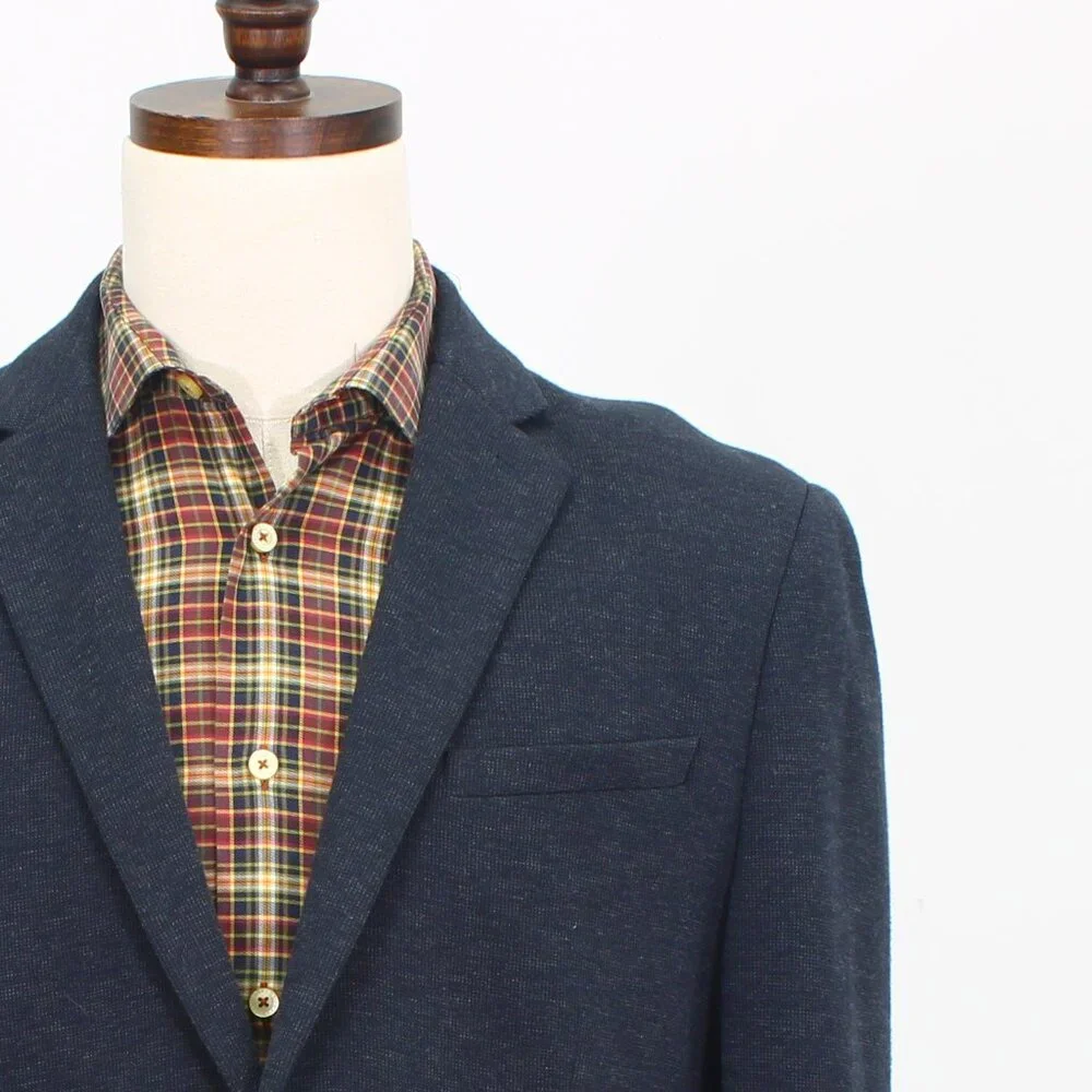 Express 42R Navy Blazer Sport Coat Jacket 2-Button Solid Y545